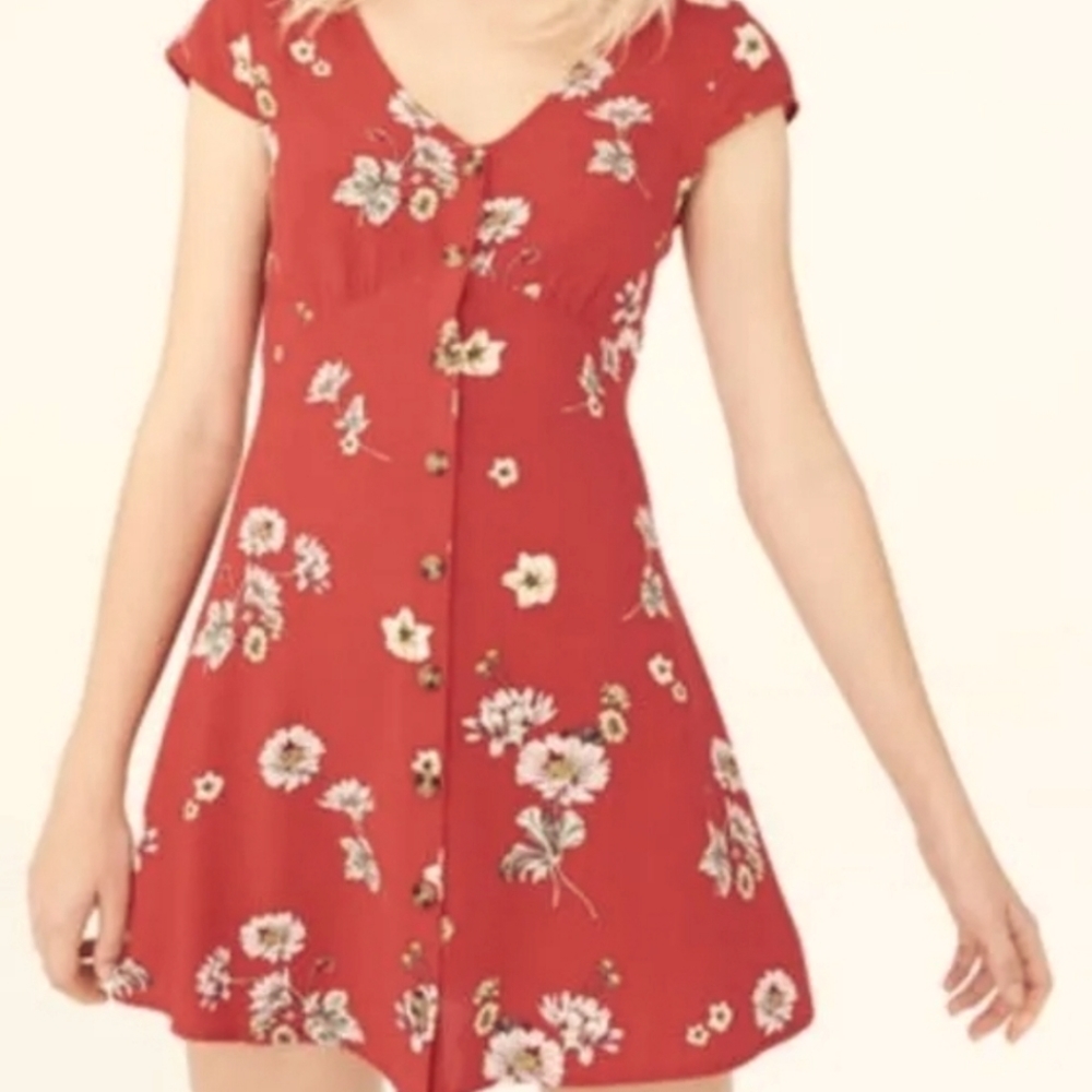 Aeropostale button up red dress